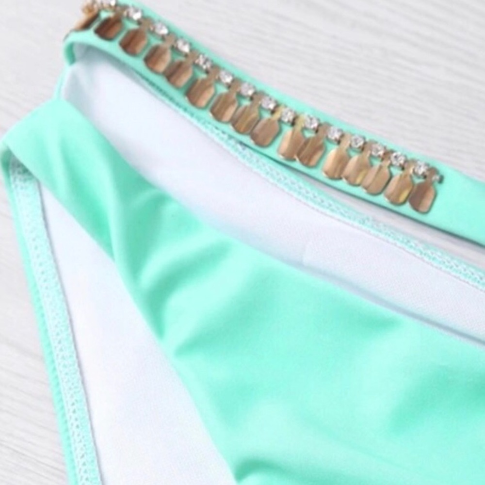 🐠2x HP!🐠Mint Green Ombré Sexy Shell Bikini Set🐠 - Picture 3 of 8